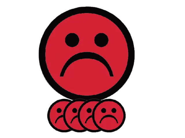 Magneet smiley 50mm emotie bedroefd rood 5 stuks