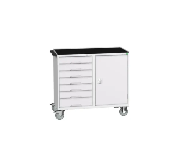 montagetafel 965x1050x550mm staalblad 7 laden kast front RAL7035