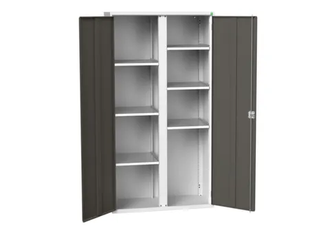 universele kast,HxBxD 2000x1050x550mm,6xStalen bodem,draaigrendelslot