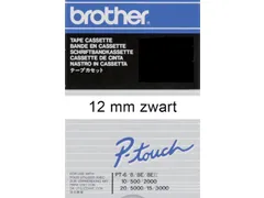 Labeltape Brother P-touch TC-201 standaard 12mm zwart op wit