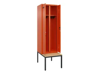 locker met bank,voor scheiding van kleding,HxBxD 2120x600x815mm,2vak - 1