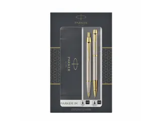 Balpen en Rollerpen Parker IM brushed metal GT medium 2 stuks - 1