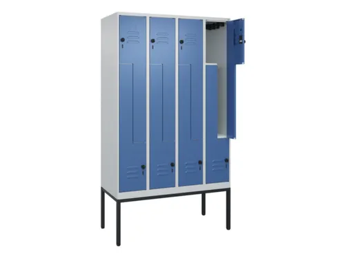 Z-garderobekast,HxBxD 2120x1200x500mm,vak B 150/300mm,draaigrendel