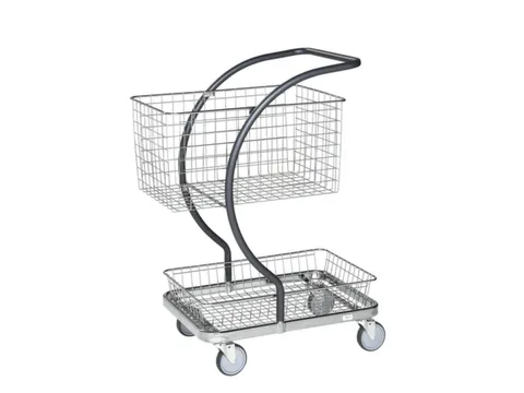 korfwagen,draagverm. 120kg,2etage(s),laadvl. LxB 595x360mm,staaletage