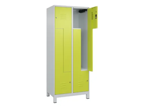 Z-garderobekast,HxBxD 1950x800x500mm,vak B 200/400mm,cil.-slot,voeten