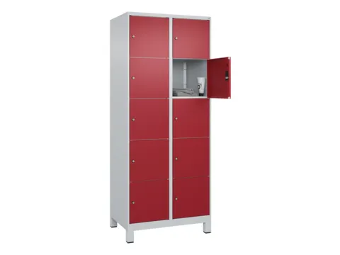 lockerkast,HxBxD 1950x800x500mm,2x5vakken,vak B 400mm,cil.-slot,voeten