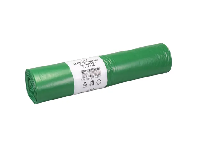Afvalzak Powersterko 70x110cm Groen 250 stuks