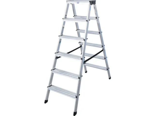 Lichte Universele Trapladder Tweezijdig L 1.41m H 1 08m 2x6treden