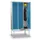 locker met bank,HxBxD 2150x1200x500mm,3vak,RAL7035,front RAL5012
