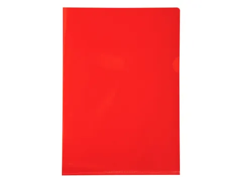 100 L-Mappen A4 Gladde Pvc Rood Sterke Kwaliteit 0.13mm