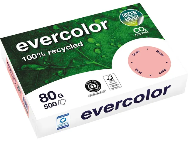 Evercolor gekleurd Gerecycleerd Papier A4 Roze