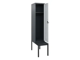 locker met bank,HxBxD 1950x400x815mm,1vak,vak B 400mm,draaigrendel - 1