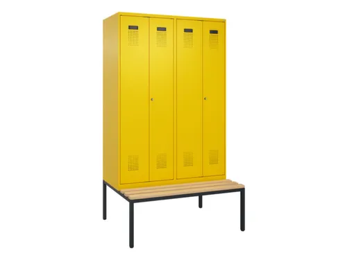 PBM-locker met bank,HxBxD 2120x1200x815mm,4vak,vak B 300mm