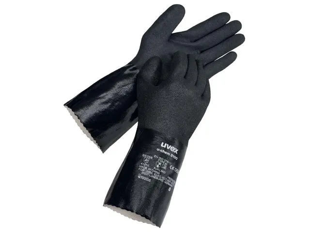 Uvex 60968 U-Chem 3100 chemische handschoenen zwart maat 10 100 paar
