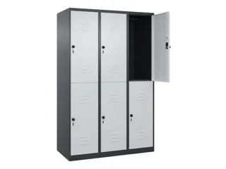 dubbeldekse locker,HxBxD 1850x1200x500mm,3x2vak.,vak B 400mm - 2