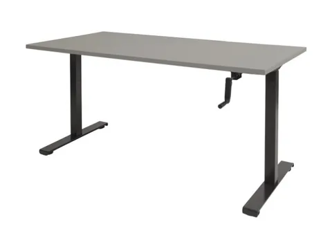 Dextro Slinger Bureau Zit-sta T-poot 120x80 Licht Grijs 25mm Zwart