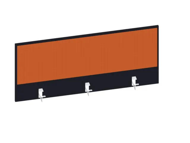 baliepaneel,v. bureau,aanbouw achter,B 1200mm,CC-zwart,BN3012-oranje