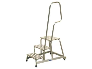 Montagetrap Aluminium H0 6m 3treden Platform Treden Traanplaat Leuning - 1
