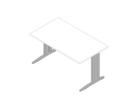 bureau,HxBxD 730x1400x800mm,blad wit,C-voet aluminium