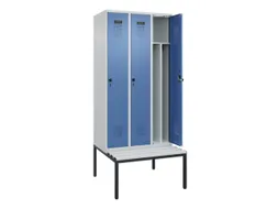 locker met bank,voor scheiding van kleding,HxBxD 2120x900x815mm,3vak