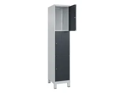 lockerkast,HxBxD 1950x400x500mm,1x3vakken,vak B 400mm,cil.-slot,voeten