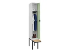 locker met bank,HxBxD 2120x300x815mm,1vak,vak B 300mm,draaigrendel