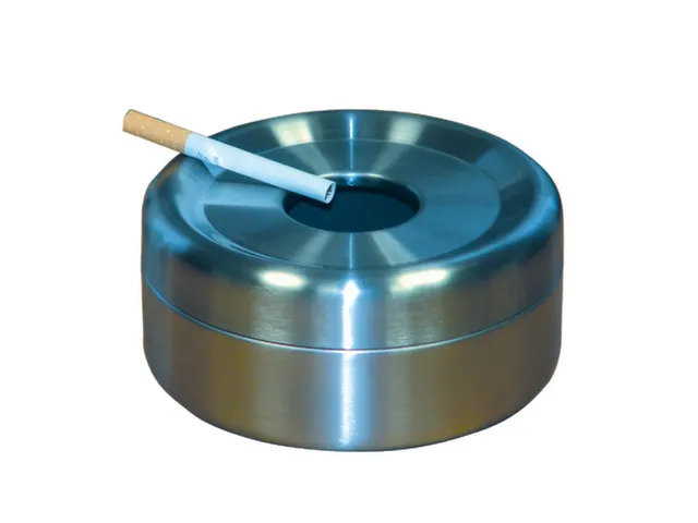 Veiligheidstafelasbak 1l HxØ 70x150mm Rvs Blank Gelakt