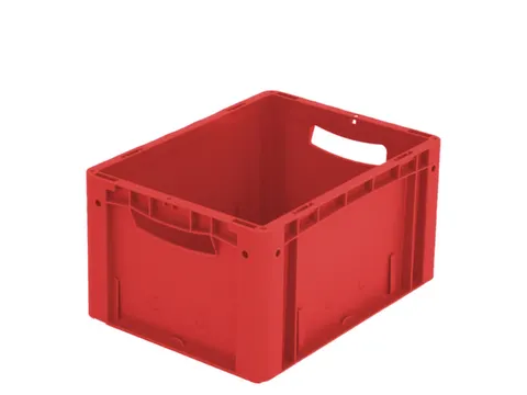 Euronorm Stapelkrat Pp 220x400x300mm Wanden/bodem Gesloten Rood 21l