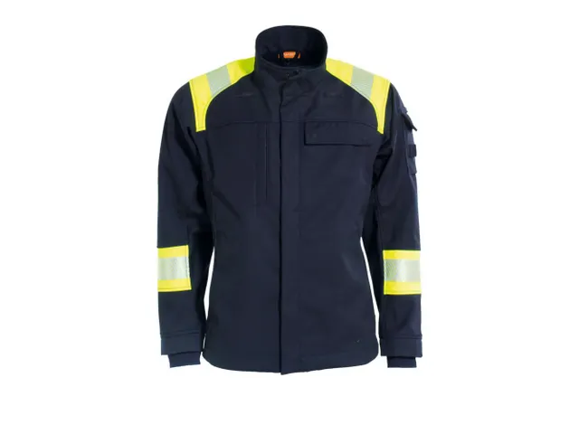 Tranemo 6032 softshell, fluo geel/marineblauw, maat M, per stuk