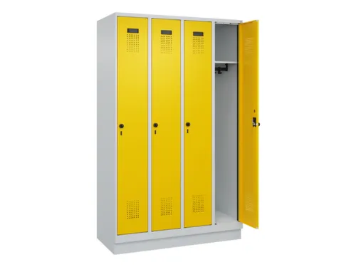 locker,HxBxD 1950x1200x500mm,4vak,vak B 300mm,draaigrendel,sokkel