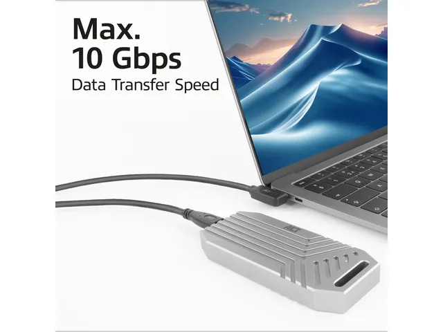 Kabel ACT USB-C standaard naar USB-C hoek 10Gbps 1m