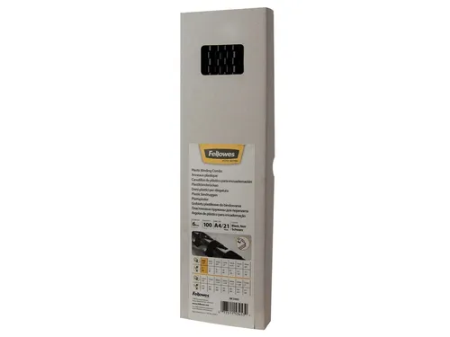 Bindrug Fellowes 6mm 21-rings A4 zwart 100stuks