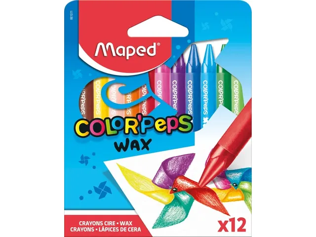 Crayons de cire Maped Color'Peps Was set 12 couleurs