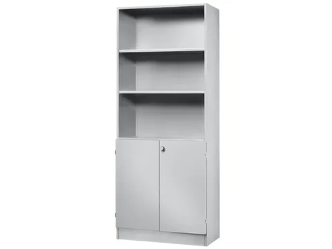 Combikast 2000x800x420mm 4 Legborden 5OH 2 Vleugeldeuren Onder grijs