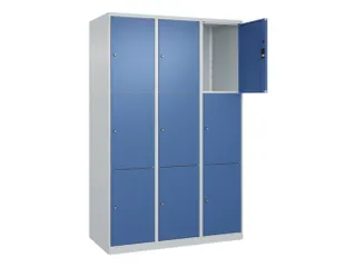lockerkast,HxBxD 1850x1200x500mm,3x3vakken,vak B 400mm,cil.-slot - 1