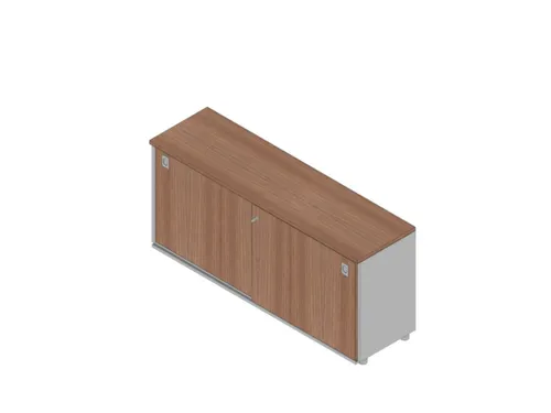 kantoor-schuifdeurkast 730x1600x450mm hout canaletto aluminium 2 OH