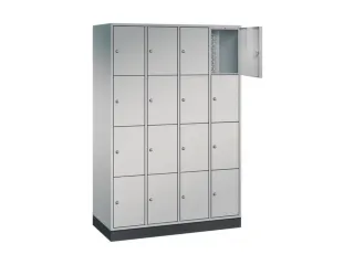 lockerkast,HxBxD 1950x1220x500mm,4x4vakken,cil.-slot,sokkel - 1