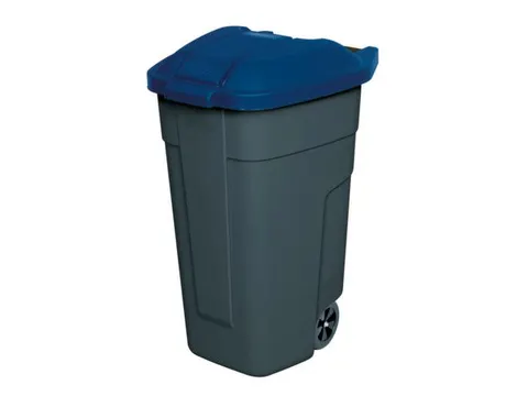 Afvalbak 100 Liter HxBxD 850x510x550mm Pp Romp Antraciet Deksel Blauw
