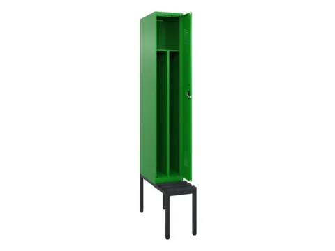locker met bank,voor scheiding van kleding,HxBxD 2120x300x815mm,1vak