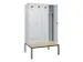 locker met bank,voor scheiding van kleding,HxBxD 2120x1200x815mm,4vak