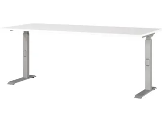 In hoogte verstelbaar bureau,HxBxD 680-910x1800x800mm,blad wit - 1
