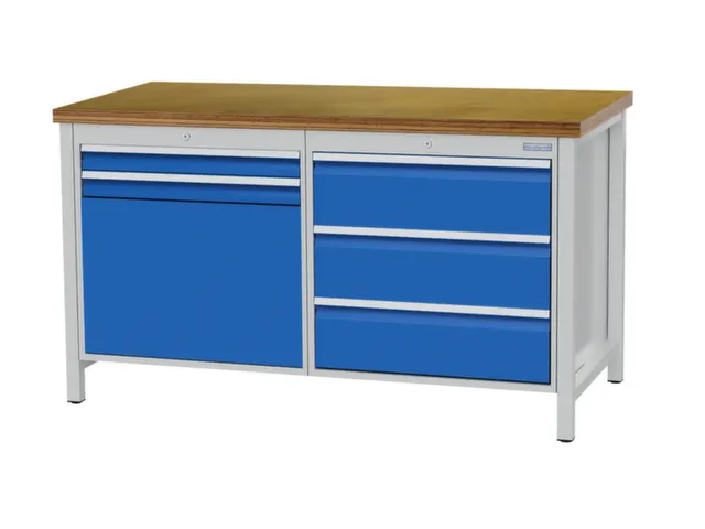 werkbank,HxBxD 860x1500x750mm,onderstel RAL5013,fronten RAL9005