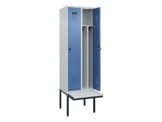 locker met bank,voor scheiding van kleding,HxBxD 2120x600x815mm,2vak - 1