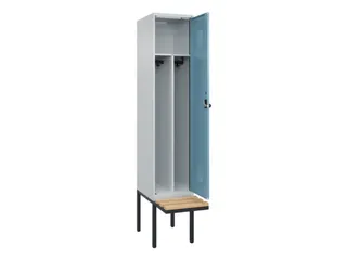 locker met bank,voor scheiding van kleding,HxBxD 2120x400x815mm,1vak - 1