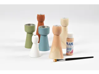 Kandelaar Creativ Company hout conisch 14.5cm - 4