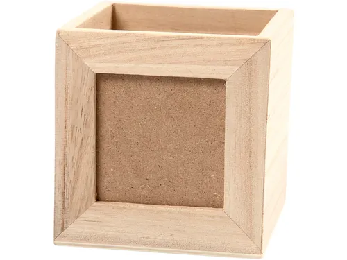 Pennenbakje met fotoframe Creativ Company 10x10x10cm hout