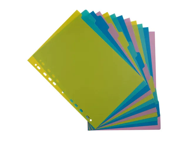 Intercalaires polypropylène recyclé Forever Young 12 positions - A4