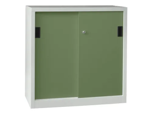 schuifdeurkast,HxBxD 1000x1000x600mm,RAL7035,front RAL6011