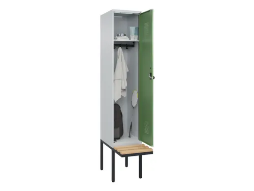 locker met bank,HxBxD 2120x400x815mm,1vak,vak B 400mm,draaigrendel