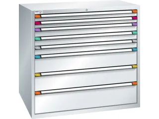 ladekast HxBxD 1200x1205x695mm 8laden RAL7035 front RAL7035 - 2